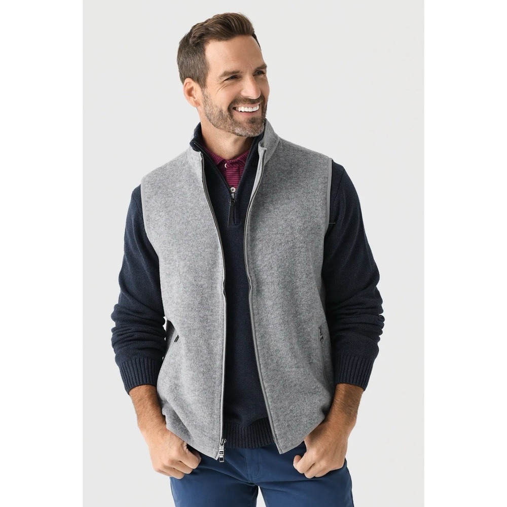 NWT Peter Millar FLEX FLEECE Wool Vest British Grey Men's Size XXL $495
